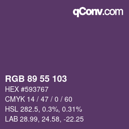 Código de color: RGB 89 55 103 | qconv.com