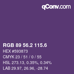 カラーコード: RGB 89 56.2 115.6 | qconv.com