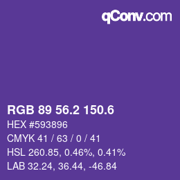 カラーコード: RGB 89 56.2 150.6 | qconv.com