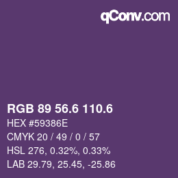 カラーコード: RGB 89 56.6 110.6 | qconv.com