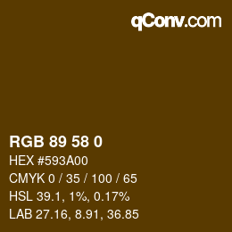 Color code: RGB 89 58 0 | qconv.com