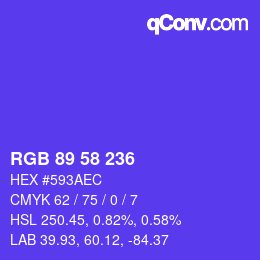 カラーコード: RGB 89 58 236 | qconv.com