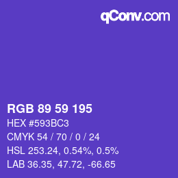 カラーコード: RGB 89 59 195 | qconv.com