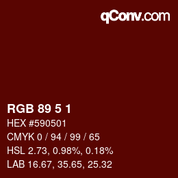 Color code: RGB 89 5 1 | qconv.com