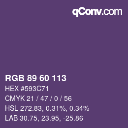 カラーコード: RGB 89 60 113 | qconv.com