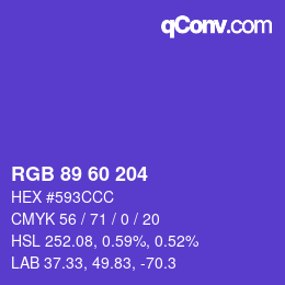 Color code: RGB 89 60 204 | qconv.com