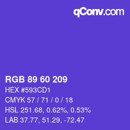 カラーコード: RGB 89 60 209 | qconv.com
