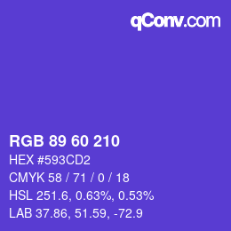 颜色代码: RGB 89 60 210 | qconv.com