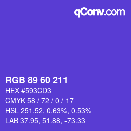 颜色代码: RGB 89 60 211 | qconv.com