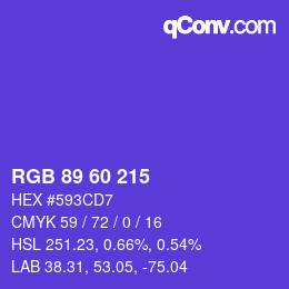 カラーコード: RGB 89 60 215 | qconv.com