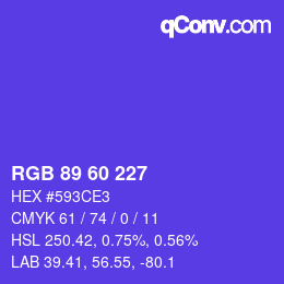颜色代码: RGB 89 60 227 | qconv.com