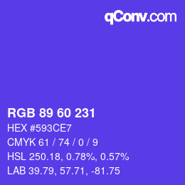 颜色代码: RGB 89 60 231 | qconv.com