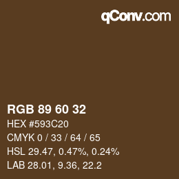 カラーコード: RGB 89 60 32 | qconv.com