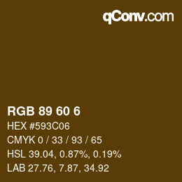 カラーコード: RGB 89 60 6 | qconv.com