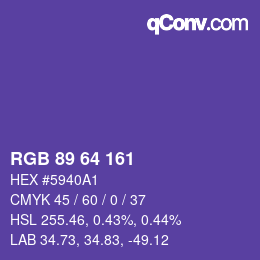 Color code: RGB 89 64 161 | qconv.com