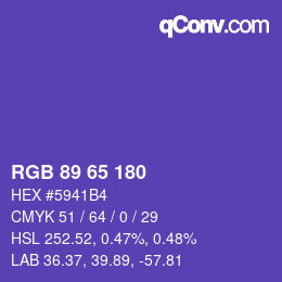 Color code: RGB 89 65 180 | qconv.com