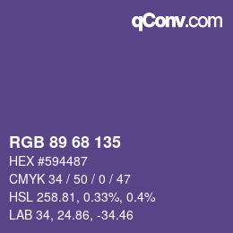 Color code: RGB 89 68 135 | qconv.com