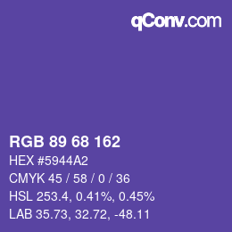 Color code: RGB 89 68 162 | qconv.com