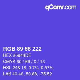 Color code: RGB 89 68 222 | qconv.com