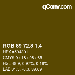 カラーコード: RGB 89 72.8 1.4 | qconv.com