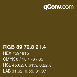 カラーコード: RGB 89 72.8 21.4 | qconv.com