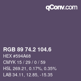 カラーコード: RGB 89 74.2 104.6 | qconv.com