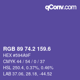 カラーコード: RGB 89 74.2 159.6 | qconv.com