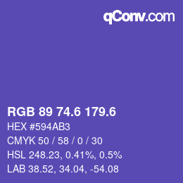 カラーコード: RGB 89 74.6 179.6 | qconv.com