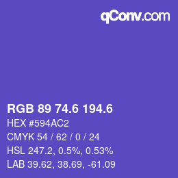 カラーコード: RGB 89 74.6 194.6 | qconv.com