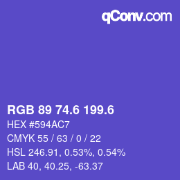 カラーコード: RGB 89 74.6 199.6 | qconv.com