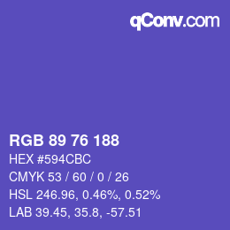 カラーコード: RGB 89 76 188 | qconv.com