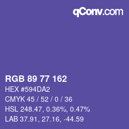 Color code: RGB 89 77 162 | qconv.com