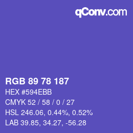 Farbcode: RGB 89 78 187 | qconv.com