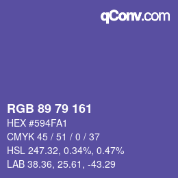 Farbcode: RGB 89 79 161 | qconv.com