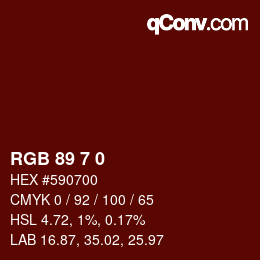 カラーコード: RGB 89 7 0 | qconv.com