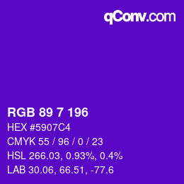Color code: RGB 89 7 196 | qconv.com