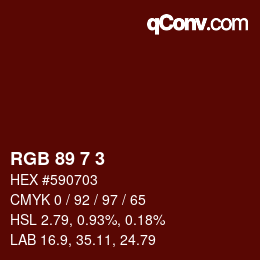Color code: RGB 89 7 3 | qconv.com