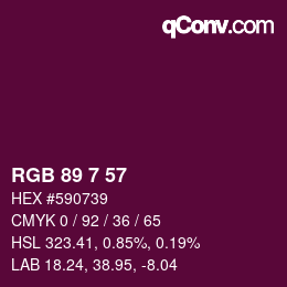 Color code: RGB 89 7 57 | qconv.com