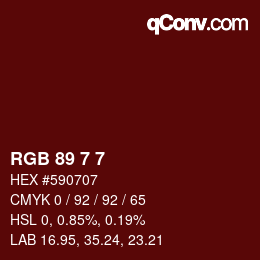 Color code: RGB 89 7 7 | qconv.com