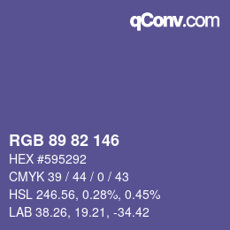 カラーコード: RGB 89 82 146 | qconv.com
