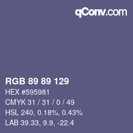 Color code: RGB 89 89 129 | qconv.com