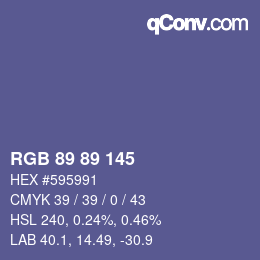 颜色代码: RGB 89 89 145 | qconv.com