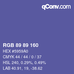 Color code: RGB 89 89 160 | qconv.com