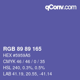 Farbcode: RGB 89 89 165 | qconv.com