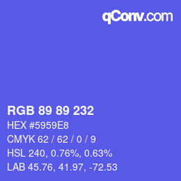 Color code: RGB 89 89 232 | qconv.com
