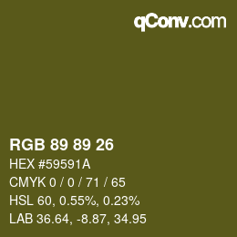 カラーコード: RGB 89 89 26 | qconv.com