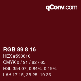 颜色代码: RGB 89 8 16 | qconv.com