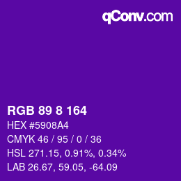 Color code: RGB 89 8 164 | qconv.com