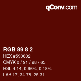 Color code: RGB 89 8 2 | qconv.com