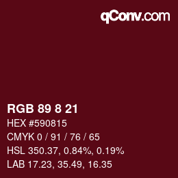 Color code: RGB 89 8 21 | qconv.com